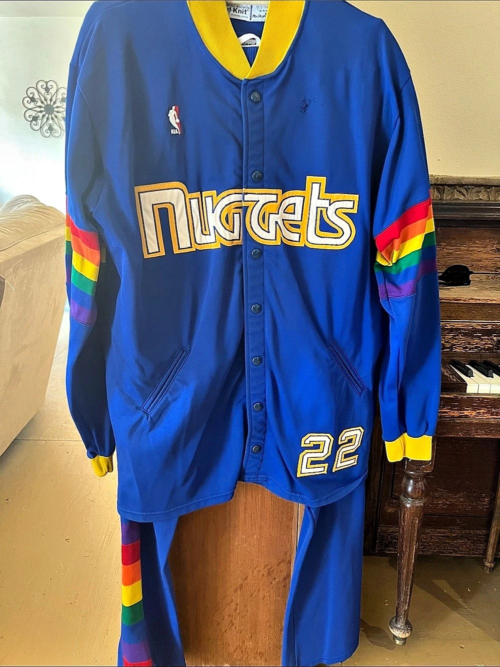 Vintage 1987-88 Denver Nuggets #22 game-worn warmup suit
